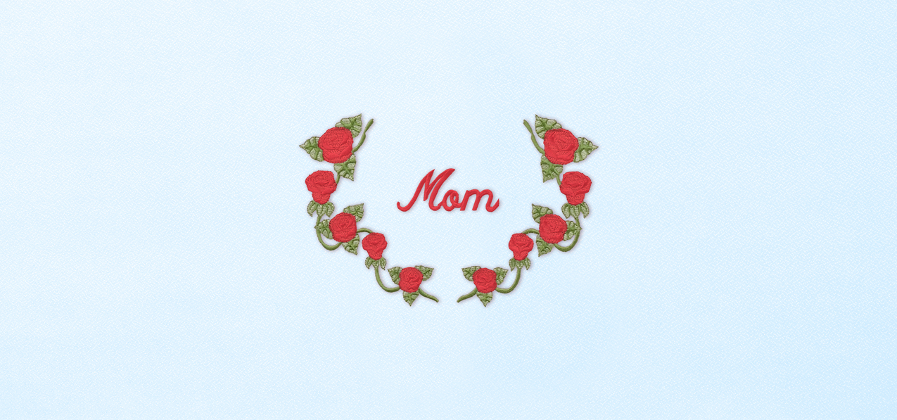 Mom Wreath Red Blue Faux